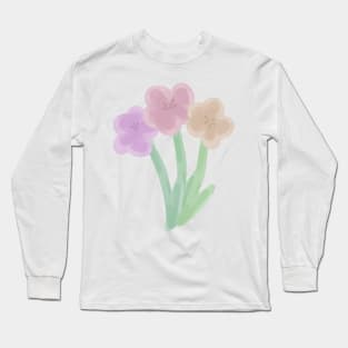 watercolour flowers Long Sleeve T-Shirt